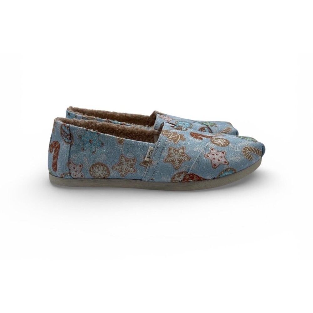 TOMS Women's Multicolor Glitter Sugar Cookie Round Toe Slip-On Flats Size 8